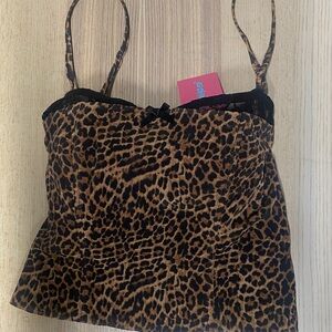 Edikted Brown Animal Print Top